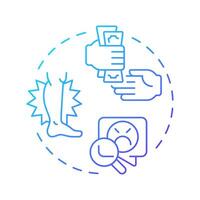 Claims management blue gradient concept icon. Workers compensation, payment organization. Round shape line illustration. Abstract idea. Graphic design. Easy to use in infographic, presentation vector