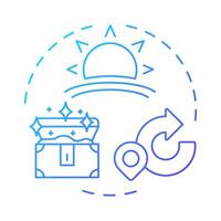 Character return multi color concept icon. Hero journey, adventure. Film production, story. Round shape line illustration. Abstract idea. Graphic design. Easy to use in infographic, presentation vector