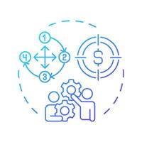 Shorter sales cycle blue gradient concept icon. Customer journey, profitability. Round shape line illustration. Abstract idea. Graphic design. Easy to use in infographic, presentation vector