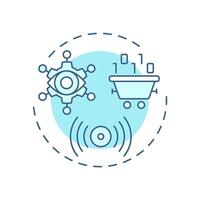 Network as sensor soft blue concept icon. 6G technology. Real-time data collection and data monitoring. Round shape line illustration. Abstract idea. Graphic design. Easy to use in article vector