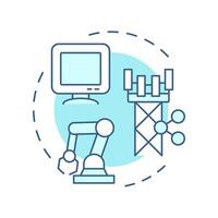 Industry 3.0 soft blue concept icon. Third industrial revolution. Digital transformation. Computers. Round shape line illustration. Abstract idea. Graphic design. Easy to use in article vector
