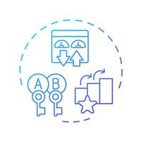 ABM using seo blue gradient concept icon. Advertising strategy, content marketing. Round shape line illustration. Abstract idea. Graphic design. Easy to use in infographic, presentation vector