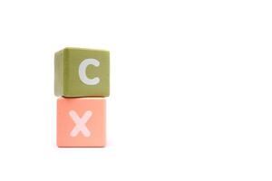 text CX Customer Experience on colorful wooden isolated on a white background photo