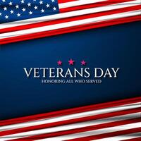 Veterans day background with american flag and stars vector