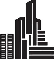 a black and white illustration of a skyscraper vector