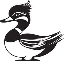 a black and white drawing of a duck vector