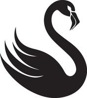 a black swan on a white background vector