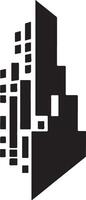 a black and white logo of a building vector