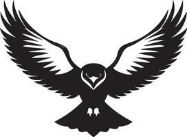 a black and white bird with wings spread out vector