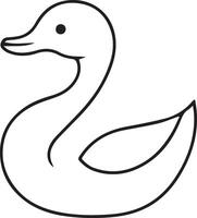 a duck is shown in a simple outline vector
