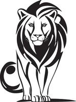 a lion is standing in front of a white background vector