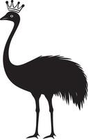 an ostrich with a crown on its head vector