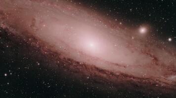 The Andromeda Galaxy shimmers brightly in the night sky. Andromeda Galaxy M31 captures the beauty and vastness of space. Perfect for projects related to astronomy and space exploration. video