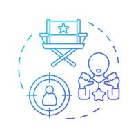 Auteur theory multi color concept icon. Talent management, cinematography. Movie narrative. Round shape line illustration. Abstract idea. Graphic design. Easy to use in infographic, presentation vector