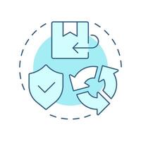 Product recalls soft blue concept icon. Reverse logistics type. Return defective prosucts. Quality control. Round shape line illustration. Abstract idea. Graphic design. Easy to use in article vector