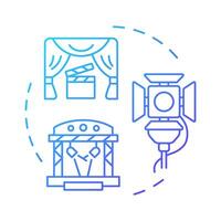 Apparatus theory multi color concept icon. Movie narrative, entertainment. Film style. Round shape line illustration. Abstract idea. Graphic design. Easy to use in infographic, presentation vector