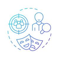 Casting director multi color concept icon. Cinematography, filmmaking. Acting artists. Round shape line illustration. Abstract idea. Graphic design. Easy to use in infographic, presentation vector