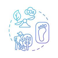 Carbon neutral blue gradient concept icon. Forestation, agronomy. Ecology preservation, ecofriendly. Round shape line illustration. Abstract idea. Graphic design. Easy to use infographic, presentation vector
