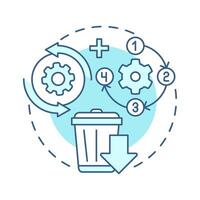 Closed-loop supply chain soft blue concept icon. Reverse logistics strategy. Sustainability in business. Round shape line illustration. Abstract idea. Graphic design. Easy to use in article vector