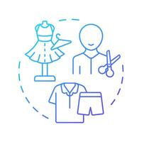 Costume designer multi color concept icon. Professional tailor, movie fashion. Round shape line illustration. Abstract idea. Graphic design. Easy to use in infographic, presentation vector