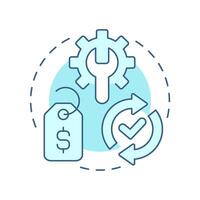 Remanufacturing and refurbishment soft blue concept icon. Reverse logistics type. Product renewal and repair. Round shape line illustration. Abstract idea. Graphic design. Easy to use in article vector