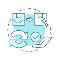 Replacement soft blue concept icon. Reverse logistics. Product return and exchange. Customer service. Round shape line illustration. Abstract idea. Graphic design. Easy to use in article vector