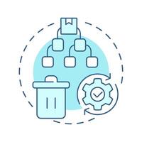 End-of-life product management soft blue concept icon. Reverse logistics type. Waste disposal. Round shape line illustration. Abstract idea. Graphic design. Easy to use in articles vector