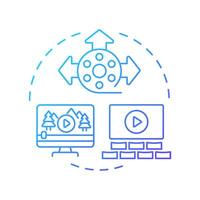 Film distribution multi color concept icon. Movie streaming, entertainment. Cinema premiere. Round shape line illustration. Abstract idea. Graphic design. Easy to use in infographic, presentation vector