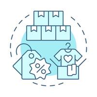 Unsold goods soft blue concept icon. Reverse logistics type. Liquidation sale. Inventory management. Round shape line illustration. Abstract idea. Graphic design. Easy to use in article vector