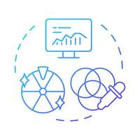 Color grading multi color concept icon. editing, visual correction. Editing software. Round shape line illustration. Abstract idea. Graphic design. Easy to use in infographic, presentation vector