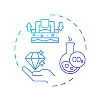 Chemical sequestration blue gradient concept icon. Carbon capture, processing. Industrial byproducts. Round shape line illustration. Abstract idea. Graphic design. Easy to use infographic vector