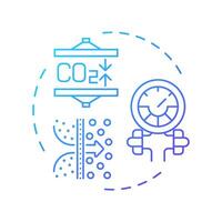 Carbon compression blue gradient concept icon. Greenhouse gas processing, filtration. Round shape line illustration. Abstract idea. Graphic design. Easy to use infographic, presentation vector