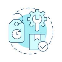 Rental and leasing returns soft blue concept icon. Reverse logistics type. Product return. Limited time. Round shape line illustration. Abstract idea. Graphic design. Easy to use in article vector