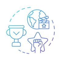 Film awards multi color concept icon. Movie festival, cinematography achievement. Round shape line illustration. Abstract idea. Graphic design. Easy to use in infographic, presentation vector