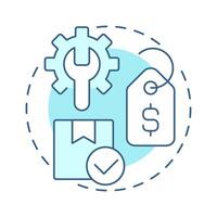 Repairs soft blue concept icon. Reverse logistics. Product repair, maintenance. Defect fixing. Round shape line illustration. Abstract idea. Graphic design. Easy to use in brochure vector