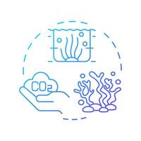 Ocean sequestration blue gradient concept icon. Seagrass, aquaculture. Pollution reduce, carbon management. Round shape line illustration. Abstract idea. Graphic design. Easy to use infographic vector
