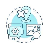 Delivery failure soft blue concept icon. Reverse logistics type. Failed shipment. Customer support. Round shape line illustration. Abstract idea. Graphic design. Easy to use in article vector