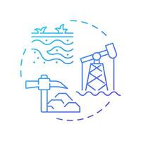 Geological sequestration blue gradient concept icon. Oil mining, carbon capture. Agriculture, environment. Round shape line illustration. Abstract idea. Graphic design. Easy to use infographic vector