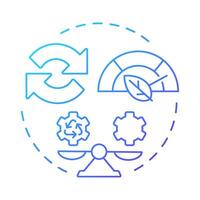 Net zero blue gradient concept icon. Carbon emission reprocessing. Co2 pollution reduction. Round shape line illustration. Abstract idea. Graphic design. Easy to use infographic, presentation vector