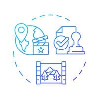 Location scouting multi color concept icon. Film production, nature environment. Round shape line illustration. Abstract idea. Graphic design. Easy to use in infographic, presentation vector