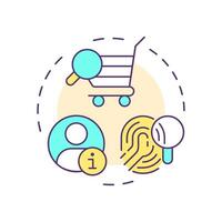 Personalized recommendations multi color concept icon. Data collection, preferences tracking. Round shape line illustration. Abstract idea. Graphic design. Easy to use article, blog post vector