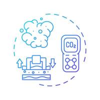 Post-combustion capture blue gradient concept icon. Fossil gas, emission. Carbon management. Round shape line illustration. Abstract idea. Graphic design. Easy to use infographic, presentation vector