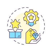 Novelty multi color concept icon. Personalized recommendations, preferences. Marketing, content. Round shape line illustration. Abstract idea. Graphic design. Easy to use article, blog post vector