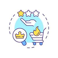 Popularity bias multi color concept icon. User experience, service rating. Customer satisfaction, commerce. Round shape line illustration. Abstract idea. Graphic design. Easy to use article, blog post vector