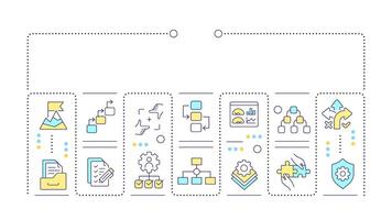 Procedures word concept isolated on white. Task management, documentation. Efficiency metrics. Creative illustration banner surrounded by editable line colorful icons vector