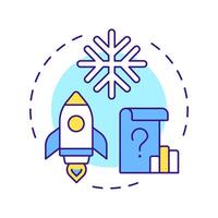 Cold start multi color concept icon. Recommendation system, marketing. Data organization. Round shape line illustration. Abstract idea. Graphic design. Easy to use article, blog post vector