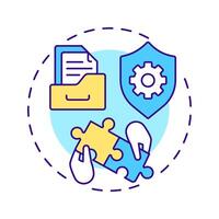 References multi color concept icon. Documentation organization, paperwork. Regulatory compliance, guidelines. Round shape line illustration. Abstract idea. Graphic design. Easy to use in infographic vector