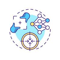 Scope multi color concept icon. Corporate planning, strategy. Goal focus, business. Round shape line illustration. Abstract idea. Graphic design. Easy to use in infographic, presentation vector