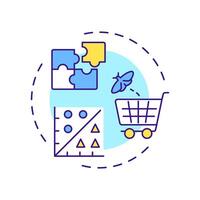Data sparsity multi color concept icon. Machine learning, science. Artificial intelligence. Round shape line illustration. Abstract idea. Graphic design. Easy to use article, blog post vector