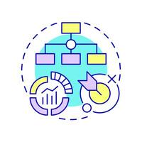 Standard operating procedure multi color concept icon. Hierarchy structure, statistics. Round shape line illustration. Abstract idea. Graphic design. Easy to use in infographic, presentation vector